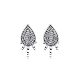 Shimmering Teardrops Stud Earring 925 Sterling Silver Jewelry