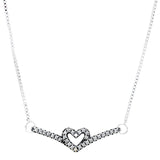 925 Silver Shimmering Heart Star Necklace