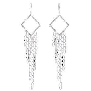 925 Sterling Silver Zircon Personalise Square Earrings