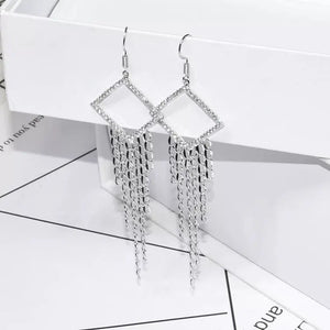 925 Sterling Silver Zircon Personalise Square Earrings