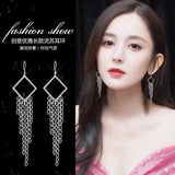 925 Sterling Silver Zircon Personalise Square Earrings