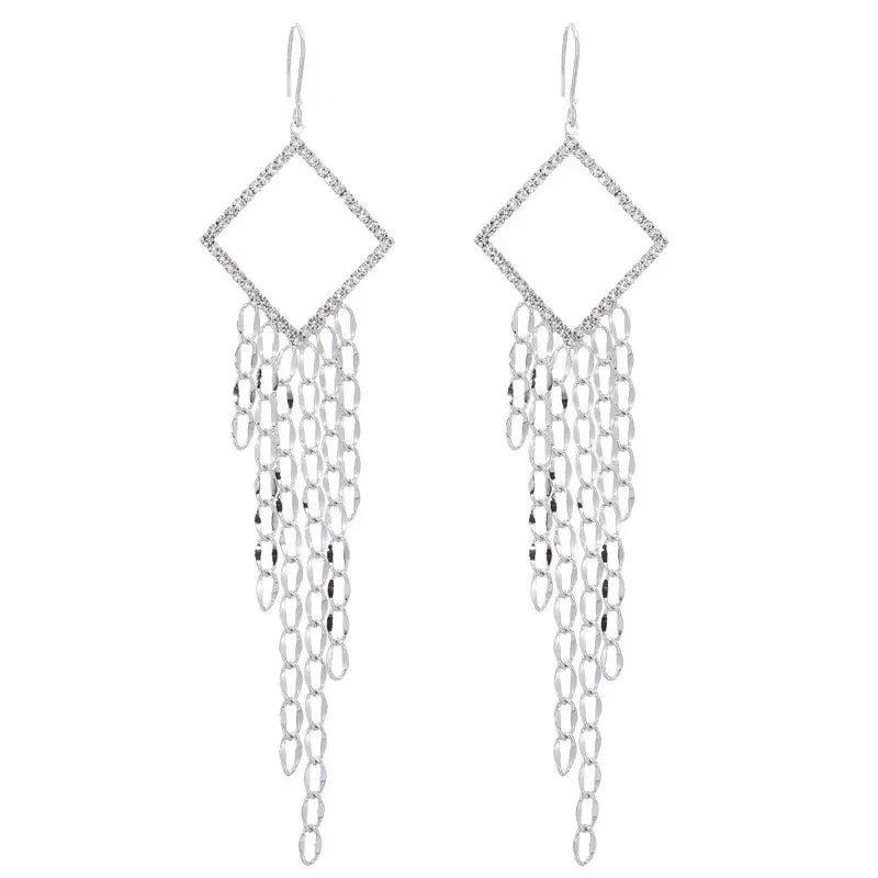 925 Sterling Silver Zircon Personalise Square Earrings