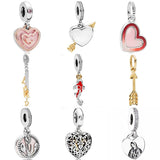 Classic Heart Goddess Pendant Charm for Bracelet 925 Sterling Silver Beads
