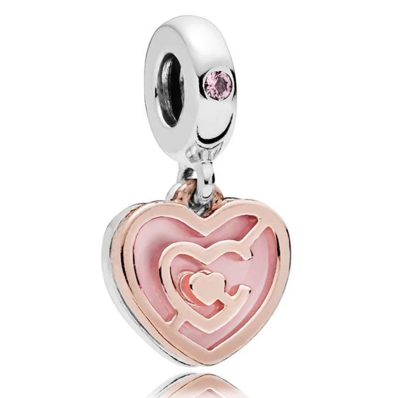 Classic Heart Goddess Pendant Charm for Bracelet 925 Sterling Silver Beads