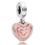Classic Heart Goddess Pendant Charm for Bracelet 925 Sterling Silver Beads