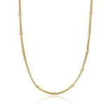 Silver Beaded Necklace Chain 925 Sterling Silver Jewelry Female Necklace
