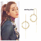 Personalise Letter 925 Silver Shine Earrings Unique Long Chain Jewelry