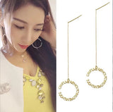 Personalise Letter 925 Silver Shine Earrings Unique Long Chain Jewelry