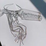 Rhinestone Headband Tassel HairClip Wedding Party Jewelry