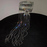 Rhinestone Headband Tassel HairClip Wedding Party Jewelry