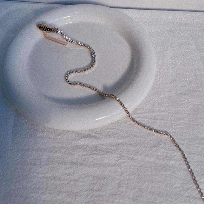 Sparkling Snake Hairpins with Tassel Crystal Accents