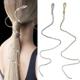Sparkling Snake Hairpins with Tassel Crystal Accents