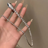 Sparkling Snake Hairpins with Tassel Crystal Accents