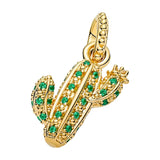 Shine Desert Cactus Pendant Charms DIY Green Crystal Jewelry