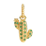 Shine Desert Cactus Pendant Charms DIY Green Crystal Jewelry