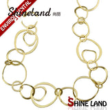 Shineland Exaggerated Charms Long Chains Metal Necklace for Women