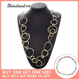 Shineland Exaggerated Charms Long Chains Metal Necklace for Women