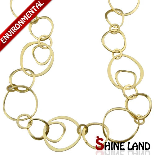Shineland Exaggerated Charms Long Chains Metal Necklace for Women