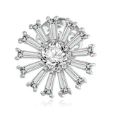 Shineland Flower Crystal Brooch Coat Pin Sweater Accessories Women Gift