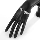 Shineland Butterfly Leaves Adjustable Bracelet for Women Bridal Wedding