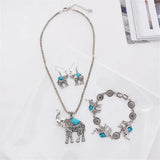 Shineland Elephant Pendant Jewelry Set For Women