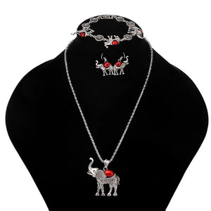 Shineland Elephant Pendant Jewelry Set For Women