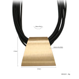 Shineland Punk Big Bib Multilayer PU Leather Choker Necklace