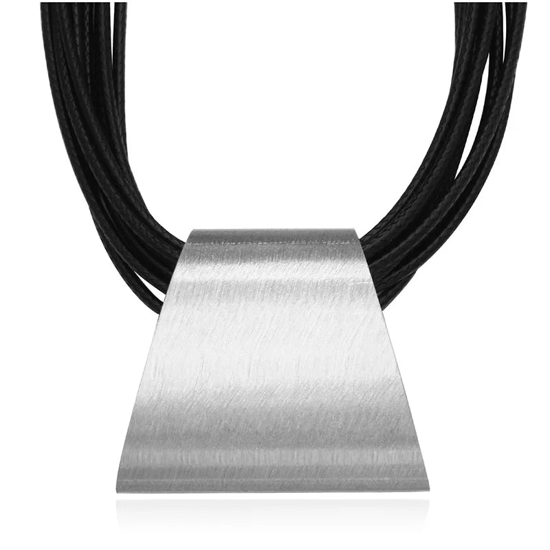 Shineland Punk Big Bib Multilayer PU Leather Choker Necklace