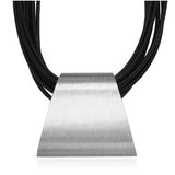 Shineland Punk Big Bib Multilayer PU Leather Choker Necklace