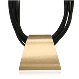 Shineland Punk Big Bib Multilayer PU Leather Choker Necklace