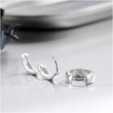 Shineland Punk Small Circles Huggie Hoop Earrings 925 Sterling Silver