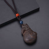 Shineland Wood Pendant Necklace for Women Men Collares Vintage Jewelry