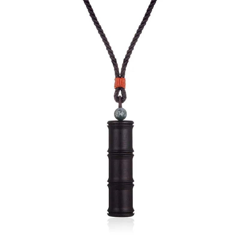 Shineland Wood Pendant Necklace for Women Men Collares Vintage Jewelry