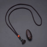 Shineland Wood Pendant Necklace for Women Men Collares Vintage Jewelry