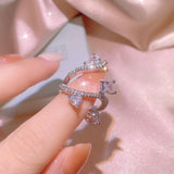 S925 Heart Star Drop Water CZ Finger Rings Wedding Engagement Jewelry