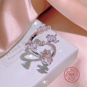 S925 Heart Star Drop Water CZ Finger Rings Wedding Engagement Jewelry