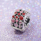 Shining Bow & Path Lock Love Charm Beads 925 Sterling Silver