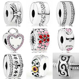 Shining Bow & Path Lock Love Charm Beads 925 Sterling Silver