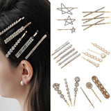 Crystal Zirconia Pearl Hair Clip Barrette Set