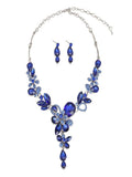 Crystal Flower Necklace Earring Set