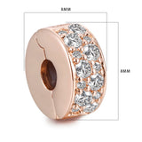 Rose Bead Clip Charm for Silver Bracelet DIY Jewelry