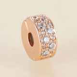 Rose Bead Clip Charm for Silver Bracelet DIY Jewelry