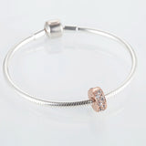 Rose Bead Clip Charm for Silver Bracelet DIY Jewelry