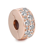 Rose Bead Clip Charm for Silver Bracelet DIY Jewelry