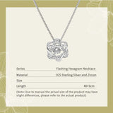 Hexagram Zircon Necklace Silver 925 Star Pendants Fine Jewelry