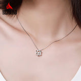 Hexagram Zircon Necklace Silver 925 Star Pendants Fine Jewelry