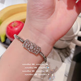 Geometric Gem Bracelet 18K Plating Moonlight Zircon Wings