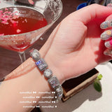 Geometric Gem Bracelet 18K Plating Moonlight Zircon Wings