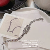 Geometric Gem Bracelet 18K Plating Moonlight Zircon Wings