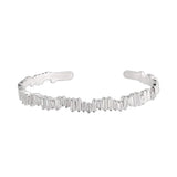 Baguette Crystal C Shape Cuff Bracelet Bangle